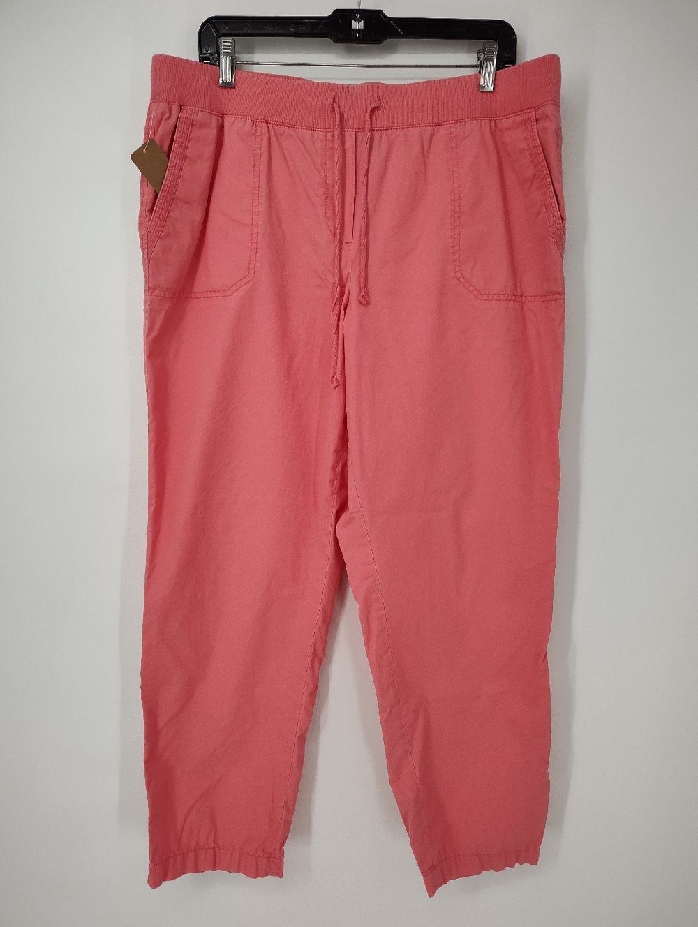 Talbots Coral-Pink Straight Leg Cotton Drawstring Pants Womens 16